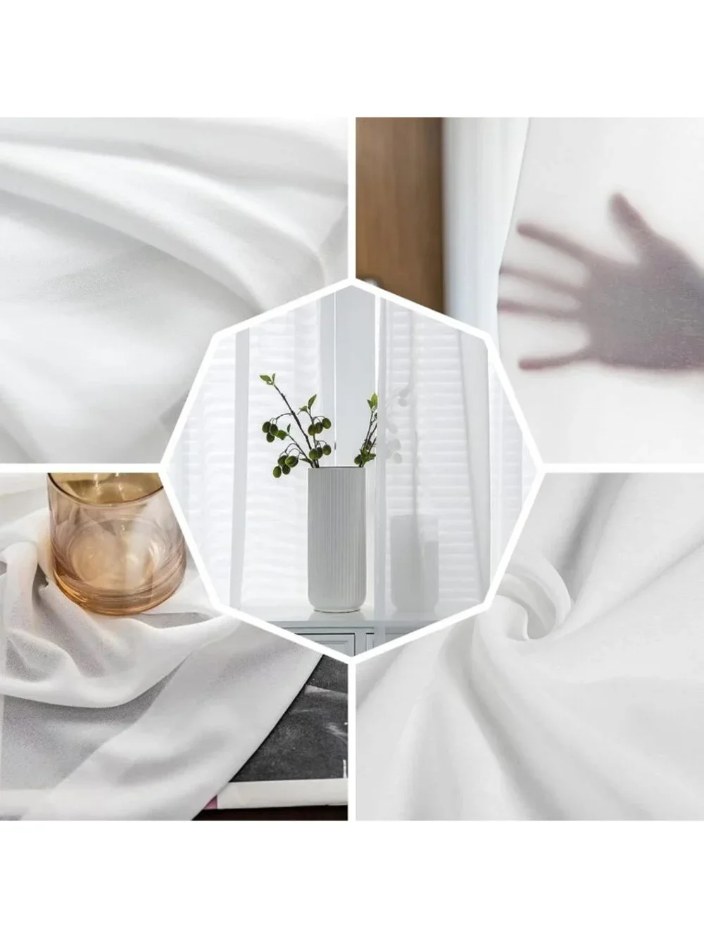 Fall Floral Sheer Curtains with Pumpkins & Eucalyptus - 84